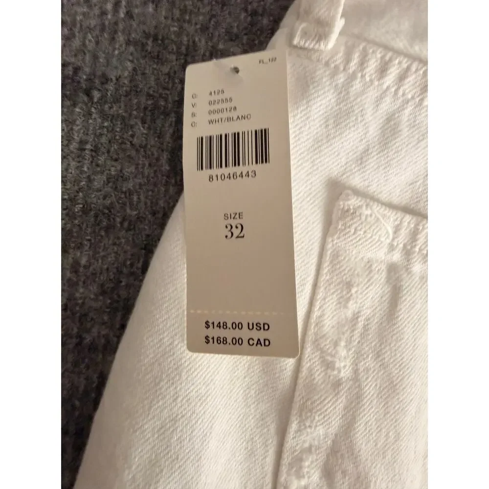 AGOLDE Parker Long White High-Rise Denim Cutoff Shorts size 32 NWT